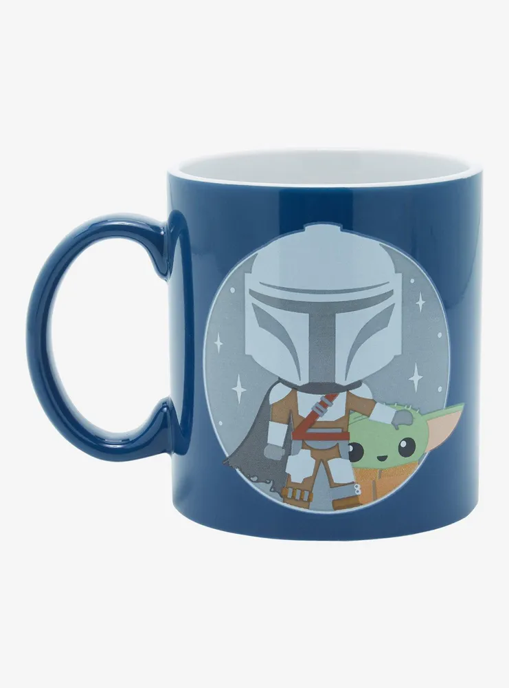 Star Wars The Mandalorian Chibi Grogu and Mando Mug