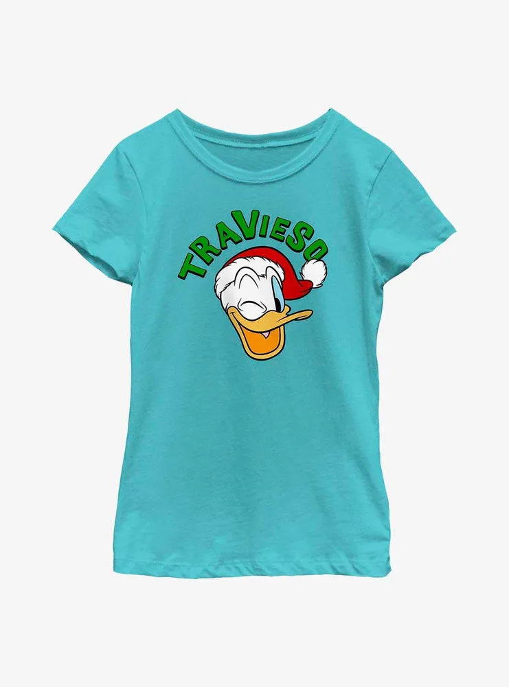 Disney Donald Duck Travieso Holiday Spanish Youth Girls T-Shirt