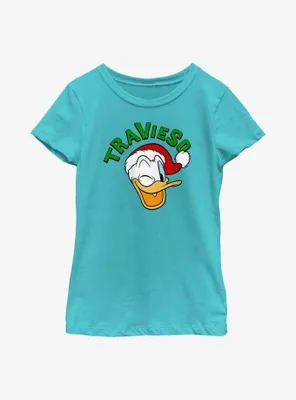 Disney Donald Duck Travieso Holiday Spanish Youth Girls T-Shirt