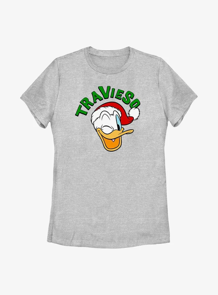 Disney Donald Duck Travieso Holiday Spanish Womens T-Shirt