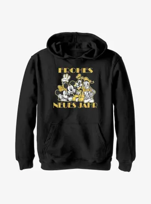 Disney Mickey Mouse & Friends Frohes Neues Jahr Happy New Year German Youth Hoodie