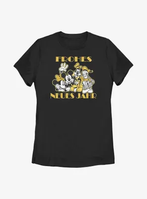 Disney Mickey Mouse & Friends Frohes Neues Jahr Happy New Year German Womens T-Shirt