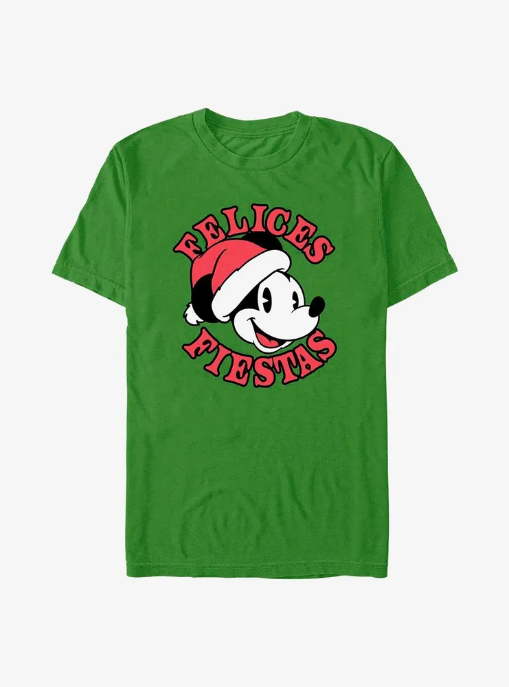 Disney Mickey Mouse Felices Fiestas Happy Holidays Spanish T-Shirt