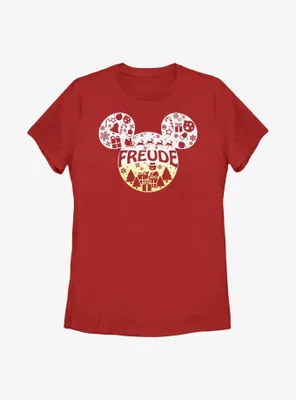 Disney Mickey Mouse Freude Joy German Ears Womens T-Shirt