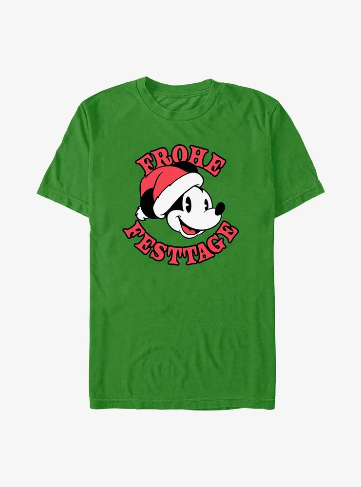 Disney Mickey Mouse Frohe Festtage Happy Holidays German T-Shirt