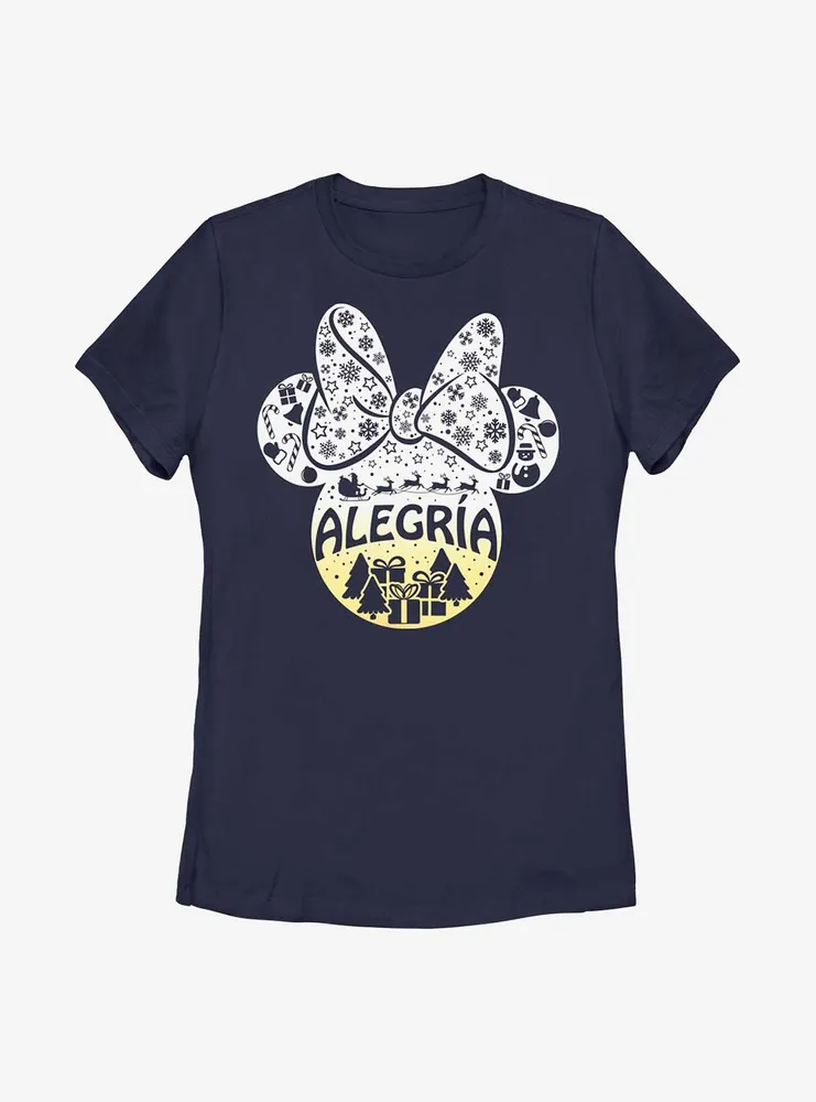 Disney Minnie Mouse Alegria Joy Spanish Ears Womens T-Shirt