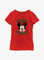 Disney Minnie Mouse Felices Fiestas Happy Holidays Spanish Youth Girls T-Shirt