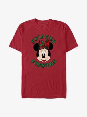 Disney Minnie Mouse Felices Fiestas Happy Holidays Spanish T-Shirt