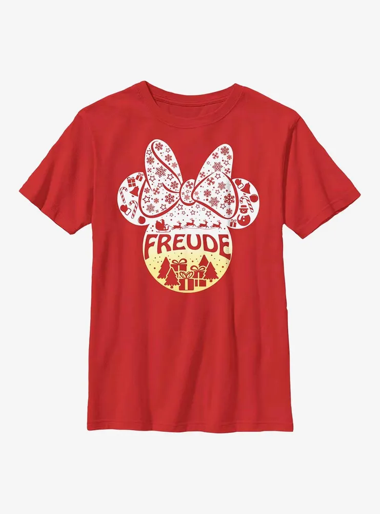 Disney Minnie Mouse Freude Joy German Ears Youth T-Shirt