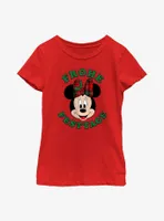 Disney Minnie Mouse Frohe Festtage Happy Holidays German Youth Girls T-Shirt