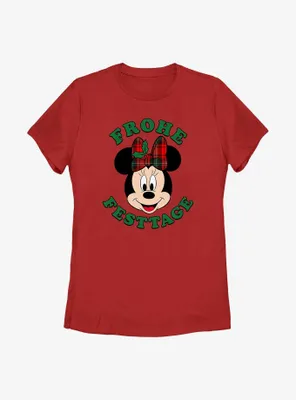 Disney Minnie Mouse Frohe Festtage Happy Holidays German Womens T-Shirt