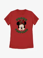 Disney Minnie Mouse Frohe Festtage Happy Holidays German Womens T-Shirt