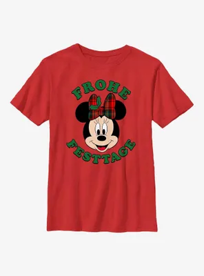 Disney Minnie Mouse Frohe Festtage Happy Holidays German Youth T-Shirt