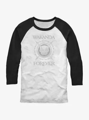 Marvel Black Panther Wakanda Forever Logo Raglan T-Shirt