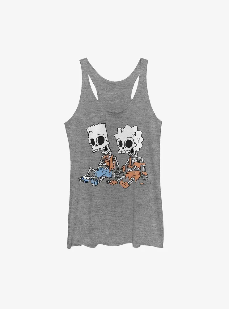 The Simpsons Skeleton Bart & Lisa Womens Tank Top