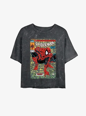 Marvel Spider-Man Legend of Arachknight Mineral Wash Womens Crop T-Shirt