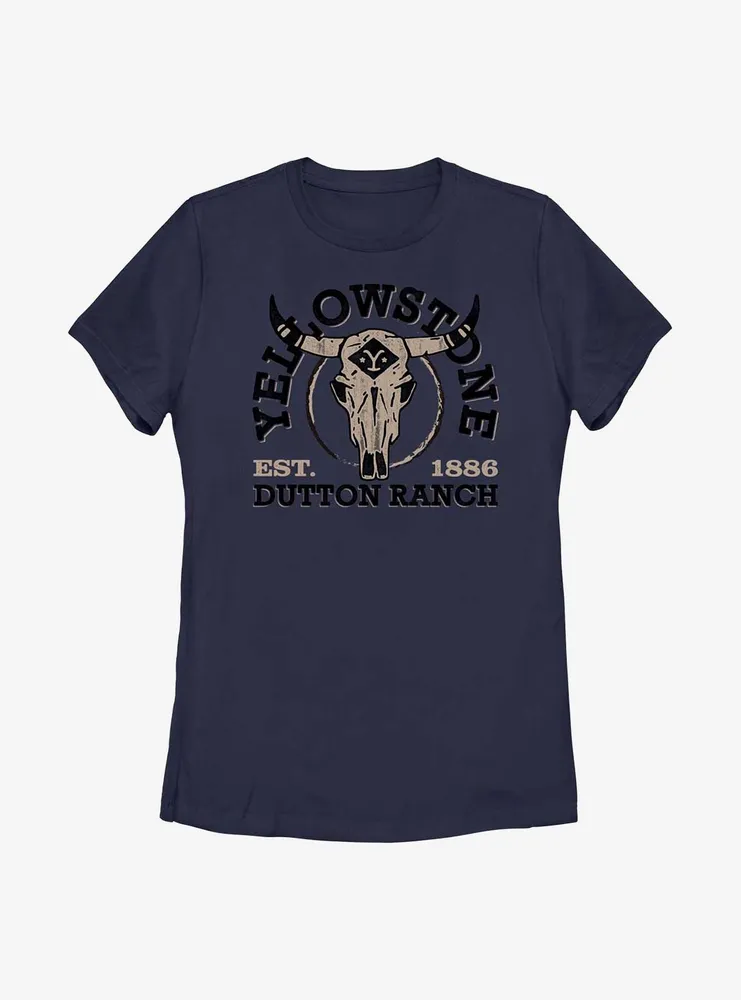 Yellowstone Skull Dutton Ranch Womens T-Shirt