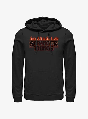 Stranger Things Logo On Fire Hoodie
