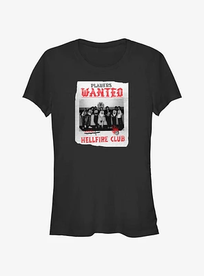 Stranger Things Hellfire Club Players Wanted Poster Girls T-Shirt