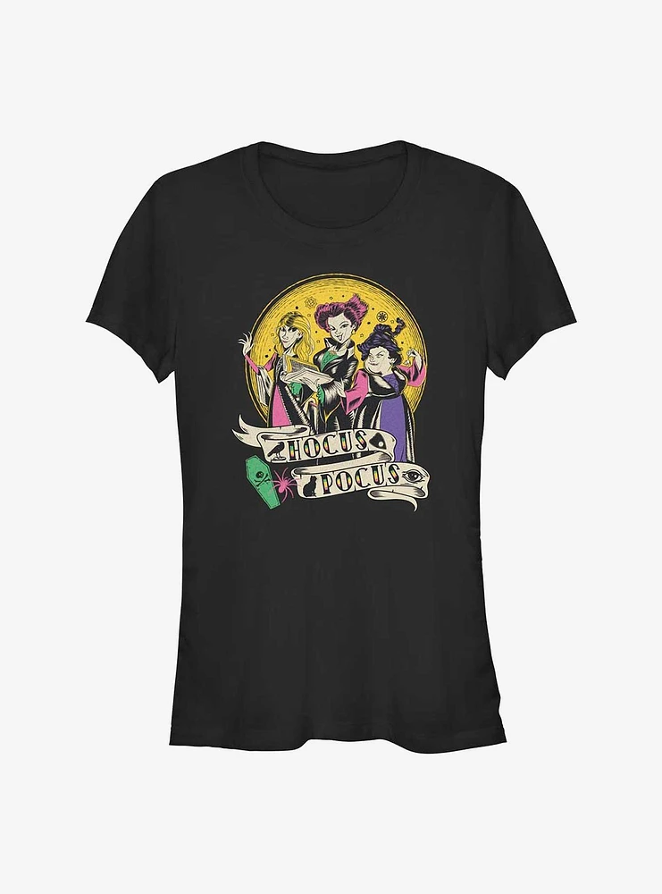 Disney Hocus Pocus Sanderson Sisters Badge Girls T-Shirt