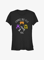 Disney Hocus Pocus We Fly Crossed Broom & Vaccum Girls T-Shirt