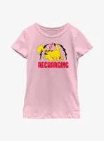 Pokemon Sleepy Pikachu Recharging Youth Girls T-Shirt