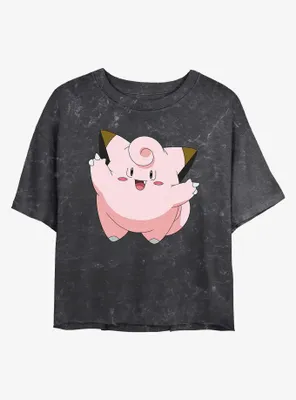 Pokemon Clefairy Mineral Wash Womens Crop T-Shirt