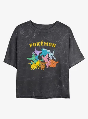 Pokemon Gotta Catch Eeveelutions Mineral Wash Womens Crop T-Shirt