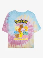 Pokemon Catch 'Em All Tie-Dye Womens Crop T-Shirt