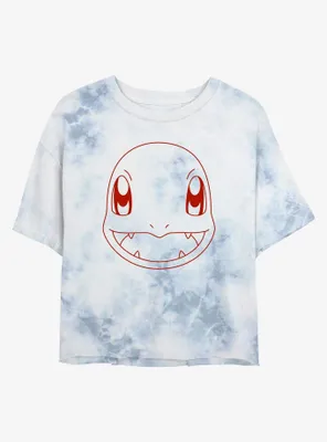 Pokemon Charmander Outline Tie-Dye Womens Crop T-Shirt