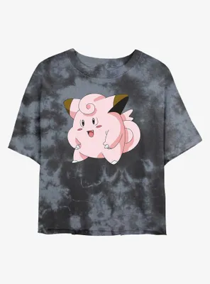 Pokemon Clefairy Pose Tie-Dye Womens Crop T-Shirt