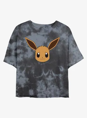 Pokemon Eevee Face Tie-Dye Womens Crop T-Shirt