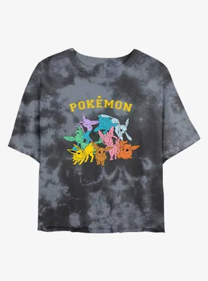 Pokemon Gotta Catch Eeveelutions Tie-Dye Womens Crop T-Shirt
