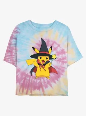 Pokemon Wizard Pikachu Tie-Dye Womens Crop T-Shirt
