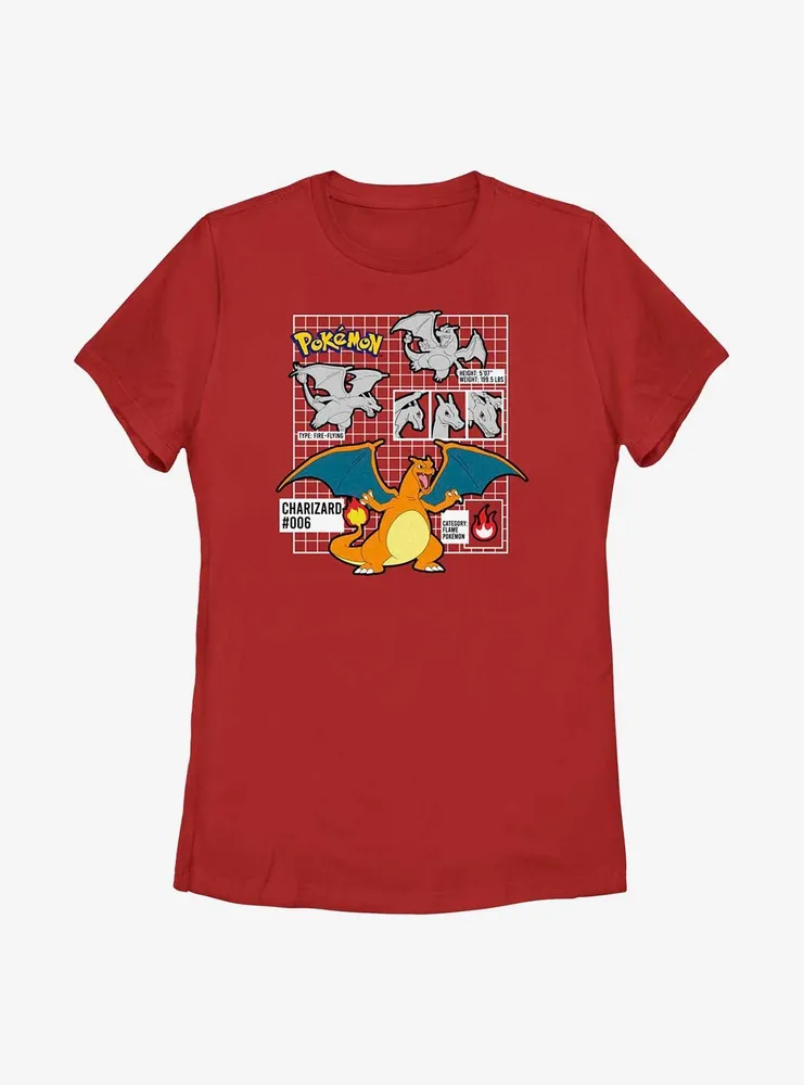 Pokemon Charizard Infographic Womens T-Shirt