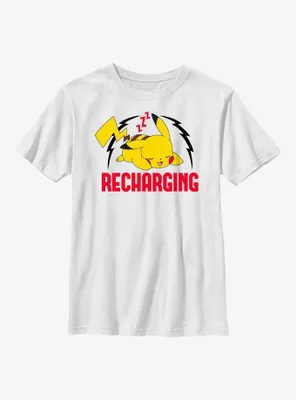 Pokemon Sleepy Pikachu Recharging Youth T-Shirt