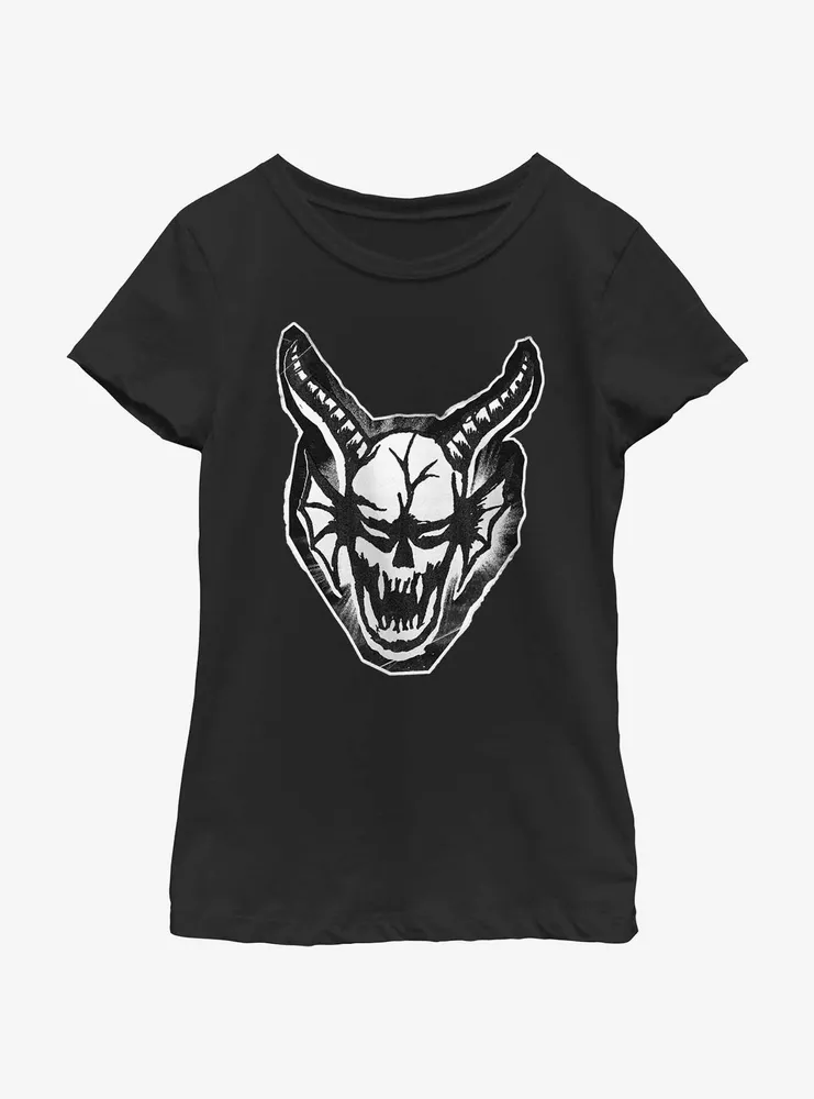 Stranger Things Cutout Demon Head Youth Girls T-Shirt