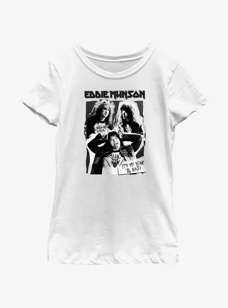 Stranger Things Eddie Munson Cutout Poster Youth Girls T-Shirt