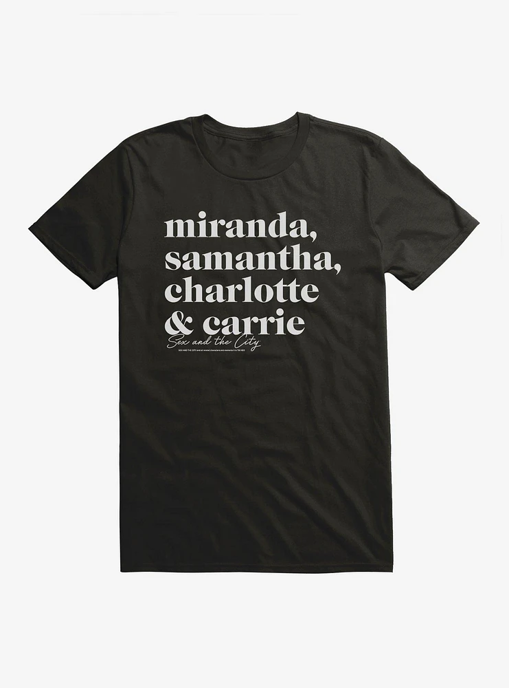 Sex And The City Names T-Shirt
