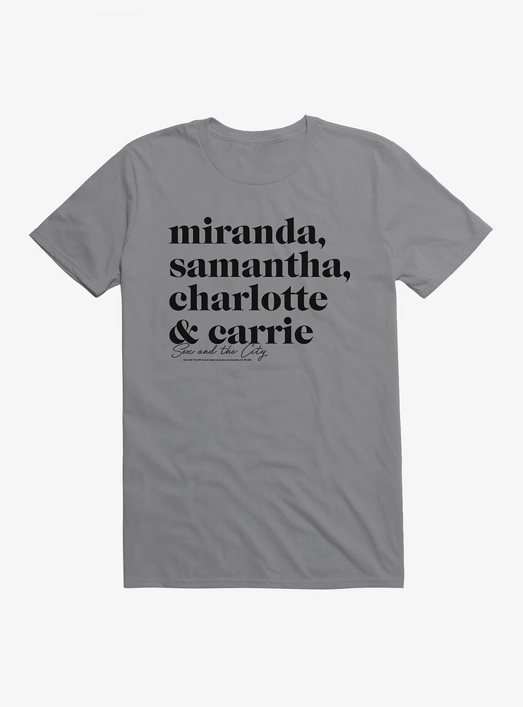 Sex And The City Names T-Shirt