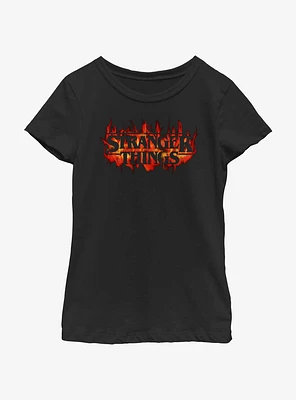 Stranger Things Fire Logo Youth Girls T-Shirt