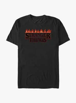 Stranger Things Logo On Fire T-Shirt
