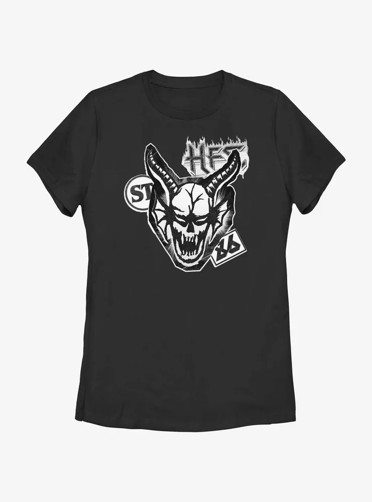 Stranger Things Cutout Hellfire Demon Womens T-Shirt