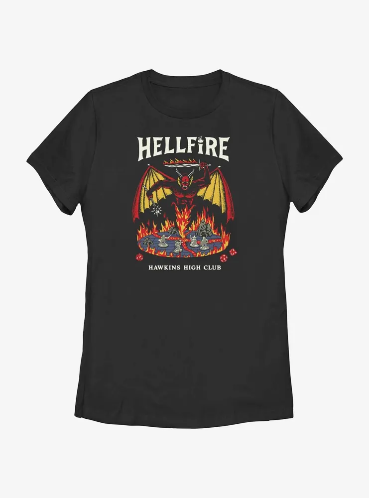 Stranger Things Hellfire Hawkins High Club Womens T-Shirt
