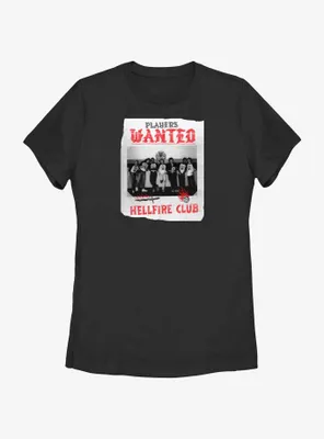 Stranger Things Hellfire Club Players Wanted Poster Womens T-Shirt