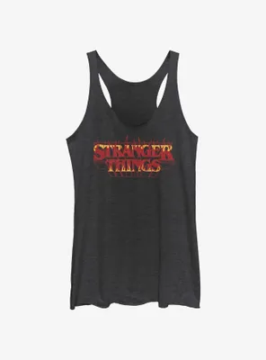 Stranger Things Fire Outline Logo Womens Tank Top