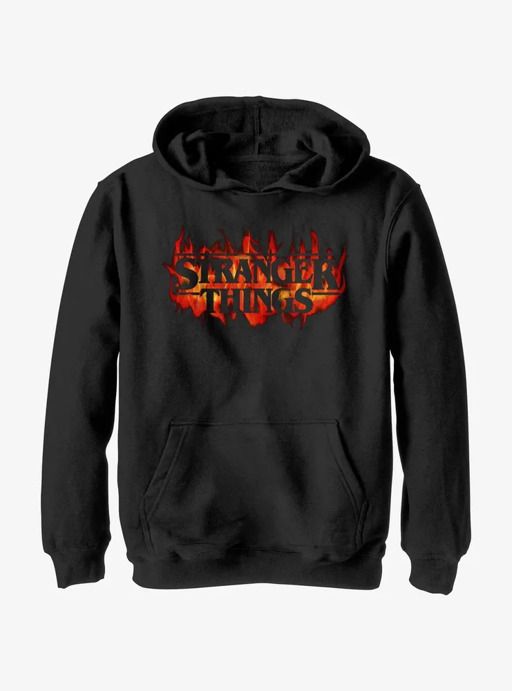 Stranger Things Fire Logo Youth Hoodie