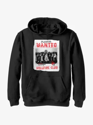 Stranger Things Hellfire Club Players Wanted Poster Youth Hoodie