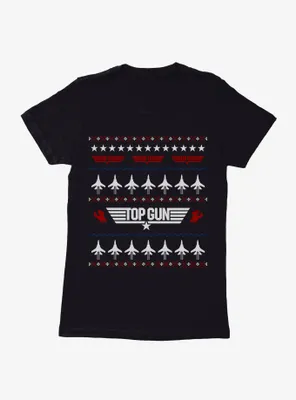 Top Gun Ugly Christmas Sweater Jets Womens T-Shirt