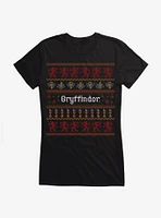 Harry Potter Gryffindor Ugly Christmas Pattern Girls T-Shirt
